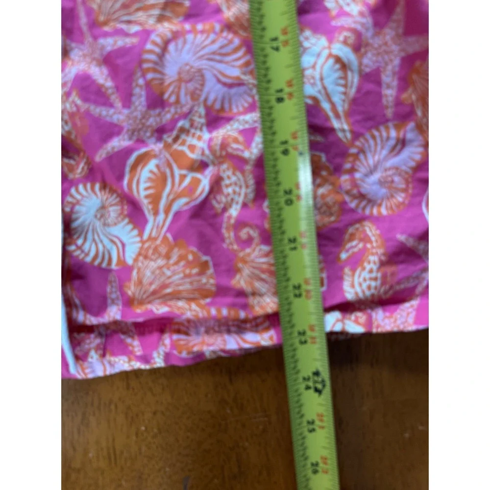 J.Crew Women Pink Orange Shell Starfish Cotton Pajama Set Short Sleeve Sz Medium